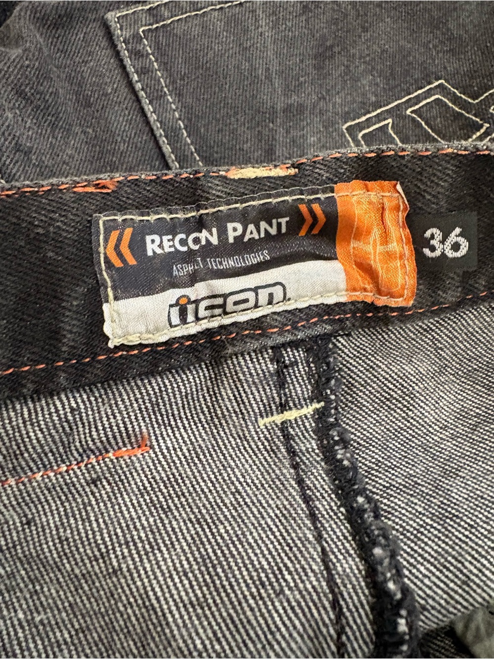 Icon Racing RECON Black Men's Motorcycle Jeans - Rugged Ride-Ready Denim - Picture 3 of 5